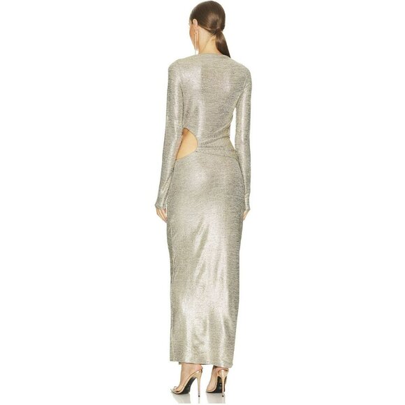 Revolve $280 Significant Other Chloe Gold Maxi Dress Formal Cut out Sz 10 NWT - Picture 5 of 12